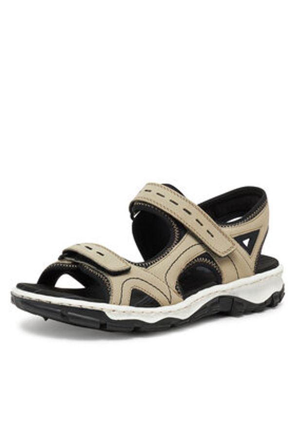 Rieker Sandały 68866-61 Beżowy. Kolor: beżowy. Materiał: syntetyk, materiał