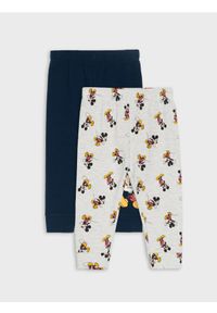 Sinsay - Bawełniane legginsy z nadukiem 2 pack Mickey Mouse - granatowy. Kolor: niebieski. Materiał: bawełna. Wzór: motyw z bajki #1