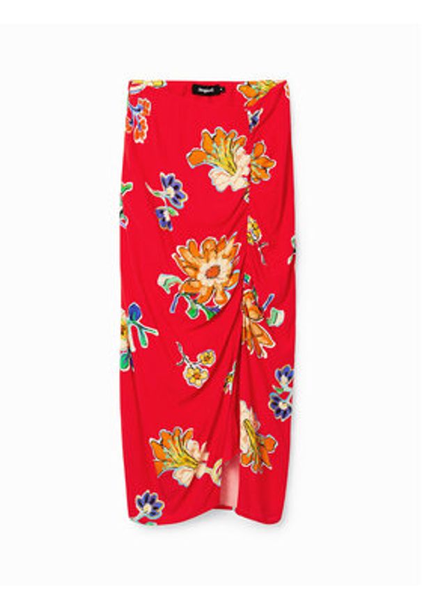 Desigual Spódnica ołówkowa Crimea 23SWFW22 Czerwony Slim Fit. Kolor: czerwony. Materiał: wiskoza