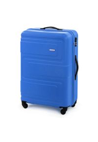 Wittchen - Duża walizka z ABS-u tłoczona. Kolor: niebieski. Materiał: guma. Wzór: geometria. Styl: klasyczny #5