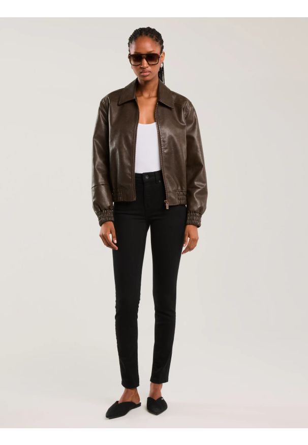 Big-Star - Jeansy damskie skinny czarne Adela 915. Okazja: do domu. Kolor: czarny. Długość: długie