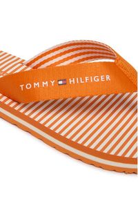 TOMMY HILFIGER - Tommy Hilfiger Japonki Th Ithaca Stripe Summer Sandal FW0FW09192 Pomarańczowy. Kolor: pomarańczowy. Materiał: materiał #5