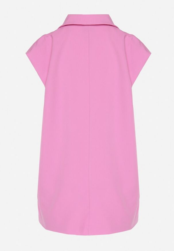 Born2be - Różowa Kamizelka Garniturowa z Usztywnionymi Ramionami Ellavessa. Okazja: na co dzień. Kolor: różowy. Materiał: jeans. Styl: elegancki, casual