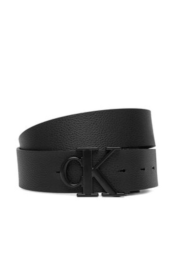 Calvin Klein Pasek Męski Ck Buckle Tumbled 35Mm Adj/Rev LV04D7049G Czarny. Kolor: czarny. Materiał: skóra