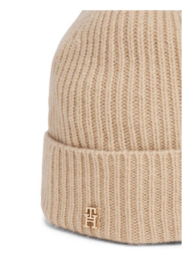 TOMMY HILFIGER - Tommy Hilfiger Czapka Th Cashmere AW0AW17772 Beżowy. Kolor: beżowy. Materiał: kaszmir