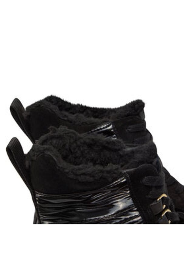 TOMMY HILFIGER - Tommy Hilfiger Botki Patent Laceup City Snow Boot FW0FW07841 Czarny. Kolor: czarny. Materiał: zamsz, skóra