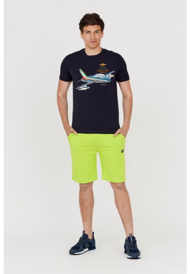 Aeronautica Militare - AERONAUTICA MILITARE Męskie dresowe bermudy zielone, Rozmiar XXL. Kolor: zielony. Materiał: bawełna, dresówka. Wzór: haft