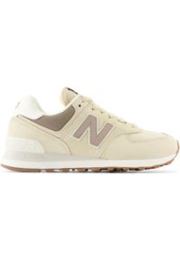 Buty damskie New Balance WL574NS2 – beżowe. Kolor: beżowy. Materiał: dresówka, zamsz, materiał, bawełna, guma, skóra, syntetyk. Szerokość cholewki: normalna. Model: New Balance 574