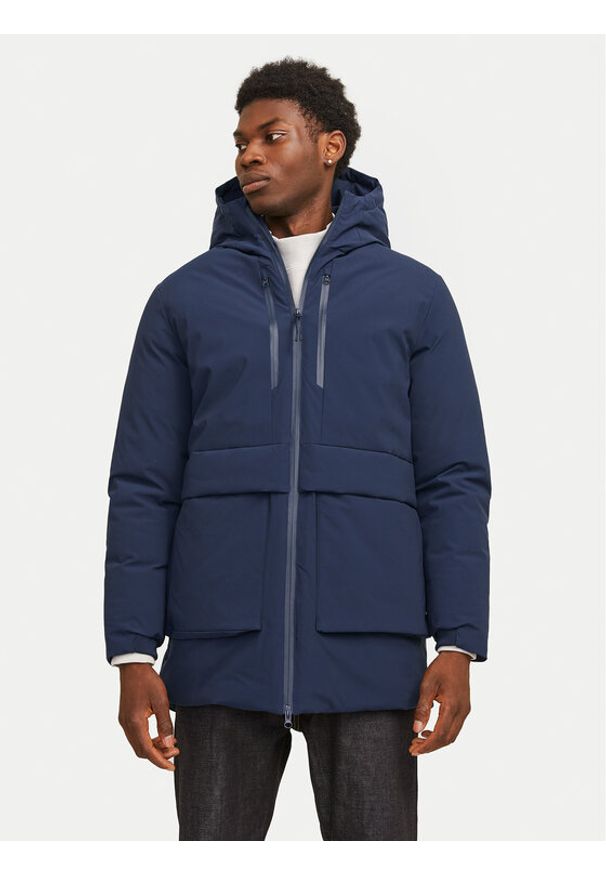 Jack & Jones Parka Charlie 12267141 Granatowy Regular Fit. Kolor: niebieski. Materiał: syntetyk