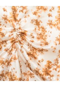 CAROLINE CONSTAS - Jedwabna sukienka z marszczeniem. Kolor: beżowy. Materiał: jedwab #6