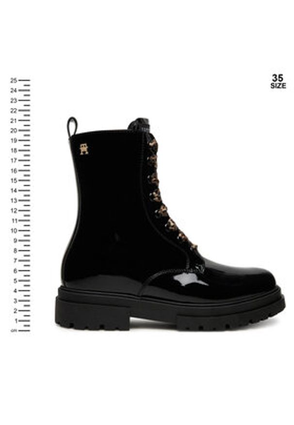 TOMMY HILFIGER - Tommy Hilfiger Trzewiki T4A5-34026-0775 D Czarny. Kolor: czarny. Materiał: skóra