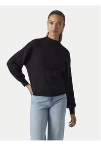 Vero Moda Sweter Nancy 10290748 Czarny Regular Fit. Kolor: czarny. Materiał: wiskoza