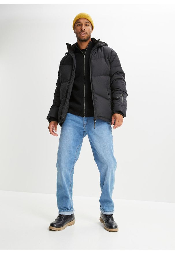 bonprix - Hydrofobowa, ciepła kurta z prawdziwego puchu z impregnacją Bionic. Kolor: czarny. Materiał: puch