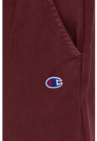 Champion Spodnie bawełniane męskie kolor bordowy proste. Kolor: czerwony. Materiał: bawełna