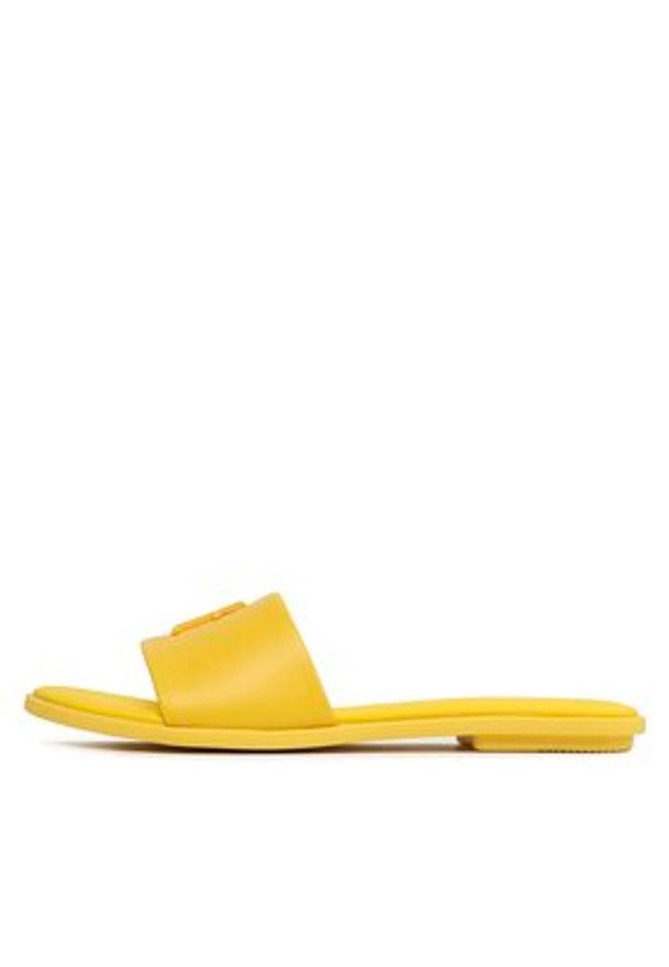TOMMY HILFIGER - Tommy Hilfiger Klapki Th Pop Mule FW0FW07097 Żółty. Kolor: żółty. Materiał: skóra