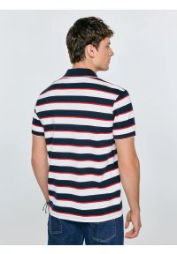 Big-Star - Koszulka męska polo w paski granatowo-biała Seulis 100. Okazja: na co dzień. Typ kołnierza: polo. Kolor: biały. Materiał: dzianina, bawełna, żakard. Wzór: paski. Styl: casual, elegancki, sportowy, klasyczny #6