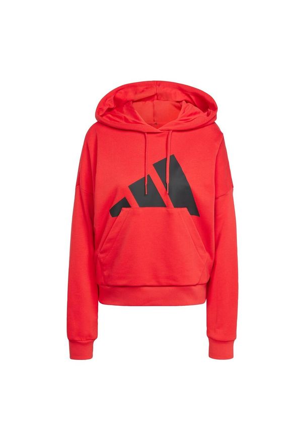 Adidas - Bluza z kapturem Essentials Big Logo French Terry Loose. Typ kołnierza: kaptur. Kolor: czerwony, wielokolorowy, czarny. Materiał: materiał. Sport: fitness