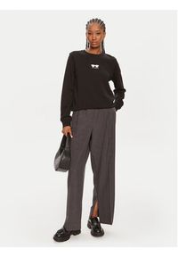 Karl Lagerfeld - KARL LAGERFELD Bluza 245W1813 Czarny Regular Fit. Typ kołnierza: dekolt w karo. Kolor: czarny. Materiał: bawełna #2