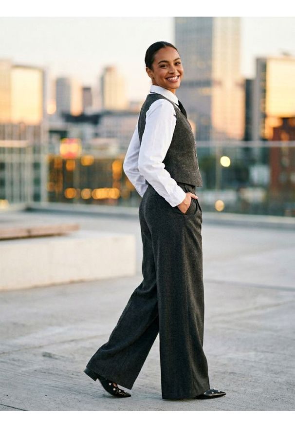 Sinsay - Spodnie wide leg - szary. Kolor: szary