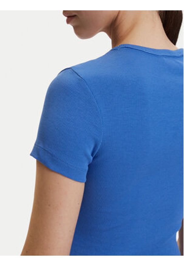 Tommy Jeans T-Shirt DW0DW17881 Niebieski Slim Fit. Kolor: niebieski. Materiał: bawełna