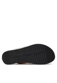 Calvin Klein Jeans Klapki Flatform Sandal Webbing In Mr YW0YW01361 Beżowy. Kolor: beżowy. Materiał: materiał #3