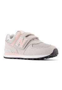 Buty New Balance buty PV574EVK szare. Okazja: na co dzień. Zapięcie: rzepy. Kolor: szary. Materiał: syntetyk, materiał, guma, zamsz, skóra. Szerokość cholewki: normalna. Model: New Balance 574. Sport: turystyka piesza #2