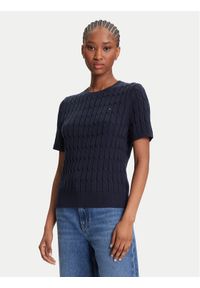 TOMMY HILFIGER - Tommy Hilfiger Sweter WW0WW45656 Granatowy Regular Fit. Kolor: niebieski. Materiał: bawełna #1