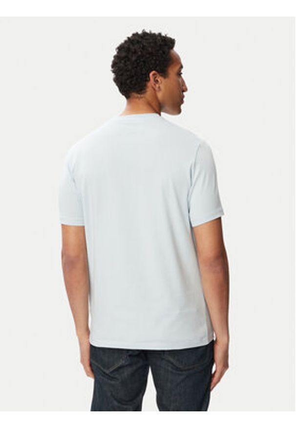 Karl Lagerfeld - KARL LAGERFELD T-Shirt 755781 563235 Niebieski jasny Regular Fit. Typ kołnierza: dekolt w karo. Kolor: niebieski. Materiał: bawełna