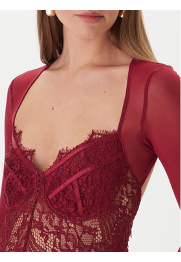 BARDOT - Bardot Body Farrah Lace 51150TB3 Bordowy. Kolor: czerwony. Materiał: syntetyk