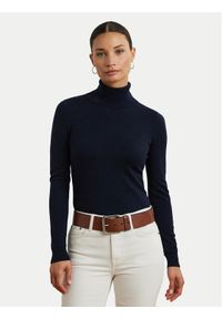 Lauren Ralph Lauren Golf 200940470002 Granatowy Slim Fit. Typ kołnierza: golf. Kolor: niebieski. Materiał: jedwab #1