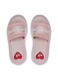 Love Moschino - LOVE MOSCHINO Klapki JA28107I0IIX760A Różowy. Kolor: różowy. Materiał: skóra