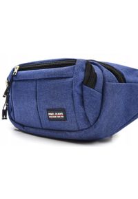 Męska Saszetka na Biodro (Nerka) - Pako Jeans - Niebieska. Kolor: niebieski. Materiał: poliester #10