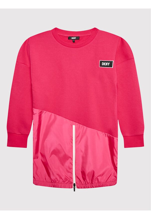 DKNY Sukienka codzienna D32842 S Różowy Regular Fit. Okazja: na co dzień. Kolor: różowy. Materiał: bawełna. Typ sukienki: proste. Styl: casual