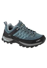 Buty trekkingowe damskie CMP Rigel Mid Wmn WP. Zapięcie: sznurówki. Kolor: czarny, zielony, niebieski, wielokolorowy. Materiał: guma, tkanina, skóra, materiał, syntetyk. Szerokość cholewki: normalna