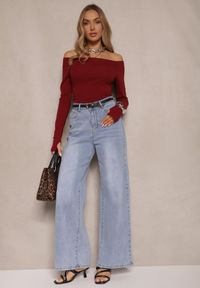 Renee - Bordowa Bluzka z Bawełny z Wycięciem na Kciuk Valwiwi. Okazja: na co dzień. Kolor: czerwony. Materiał: bawełna. Styl: casual #3