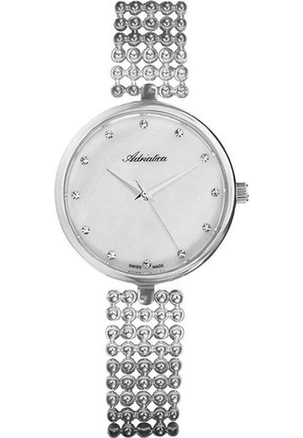 Zegarek Adriatica Zegarek damski Adriatica A3731.514FQ CYRKONIE srebrny. Kolor: srebrny