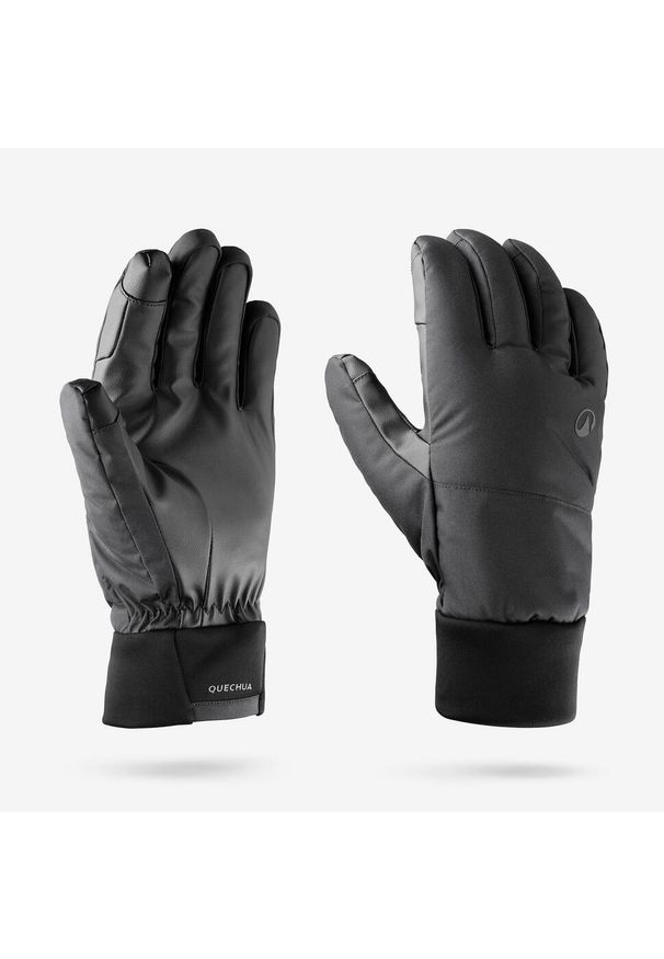 WEDZE - Rękawice narciarskie dla dorosłych Wedze 100. Kolor: czarny. Materiał: syntetyk, tkanina, futro. Sezon: zima. Sport: narciarstwo