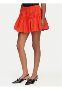 Vero Moda Spódnica mini Sofia 10350924 Pomarańczowy Regular Fit. Kolor: pomarańczowy. Materiał: bawełna #1