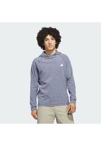 Adidas - Bluza z kapturem Ultimate365 Heather. Typ kołnierza: kaptur. Kolor: niebieski. Materiał: materiał. Sport: golf #1