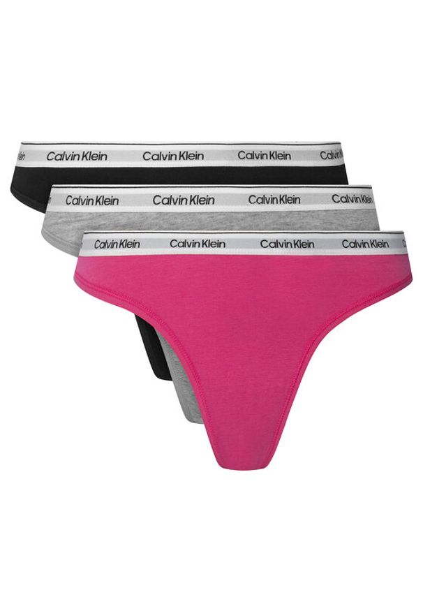 Calvin Klein Underwear Komplet stringów LV00QD5209 Kolorowy. Materiał: bawełna. Wzór: kolorowy