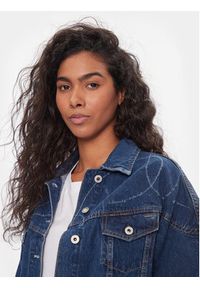 Pepe Jeans Kurtka jeansowa Foxley Logo PL402329 Niebieski Oversize. Kolor: niebieski. Materiał: bawełna #5