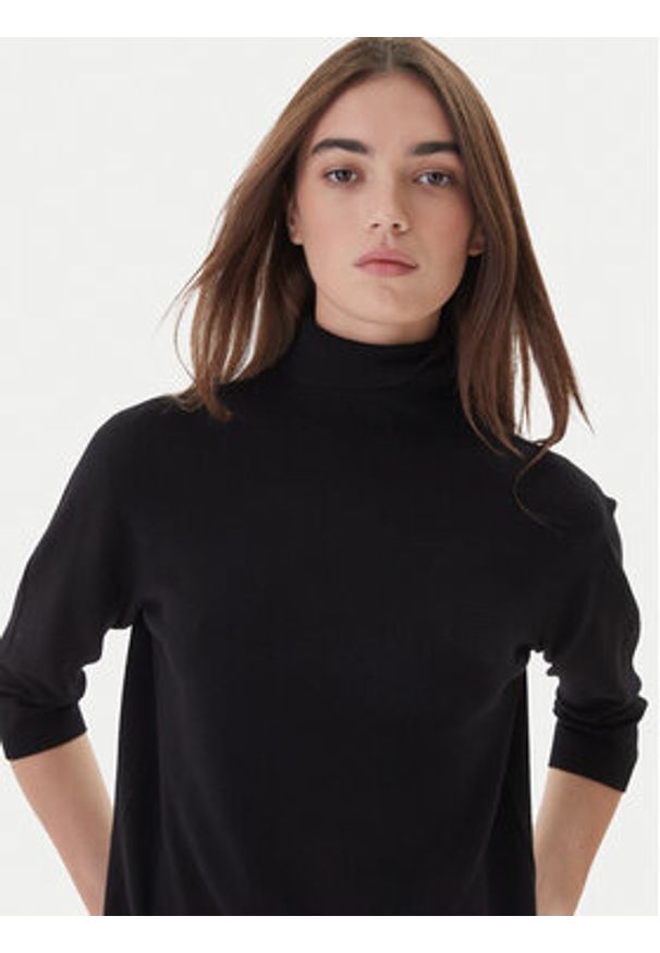 Kontatto Golf 3M0823C Czarny Regular Fit. Typ kołnierza: golf. Kolor: czarny. Materiał: syntetyk