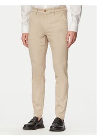 BOSS Spodnie materiałowe P-Kaiton1 50553841 Beżowy Slim Fit. Kolor: beżowy. Materiał: bawełna #1