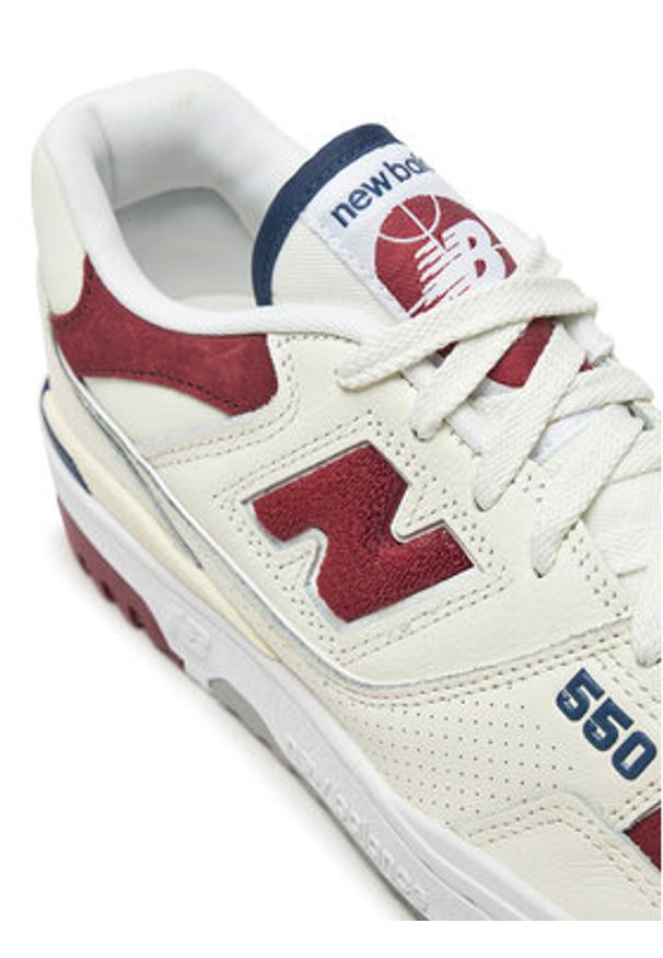 New Balance Sneakersy BB550VRC Biały. Kolor: biały. Materiał: skóra