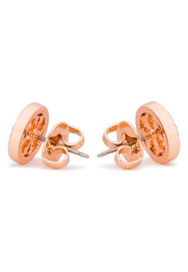 Tory Burch Kolczyki Crystal Logo Circle-Stud Earring 53422 Różowy. Kolor: różowy