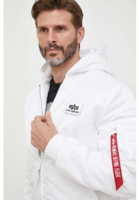 Alpha Industries kurtka bomber MA-1 ZH Back Print męski kolor biały zimowa. Kolor: biały. Wzór: nadruk. Sezon: zima #5