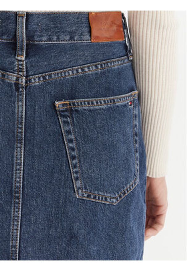 TOMMY HILFIGER - Tommy Hilfiger Spódnica jeansowa WW0WW45666 Granatowy Straight Fit. Kolor: niebieski. Materiał: bawełna