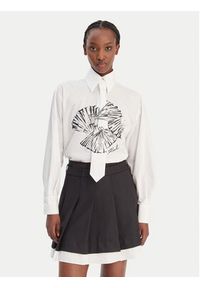 Karl Lagerfeld - KARL LAGERFELD Koszula B1W11002 Biały Relaxed Fit. Typ kołnierza: dekolt w karo. Kolor: biały. Materiał: bawełna #4