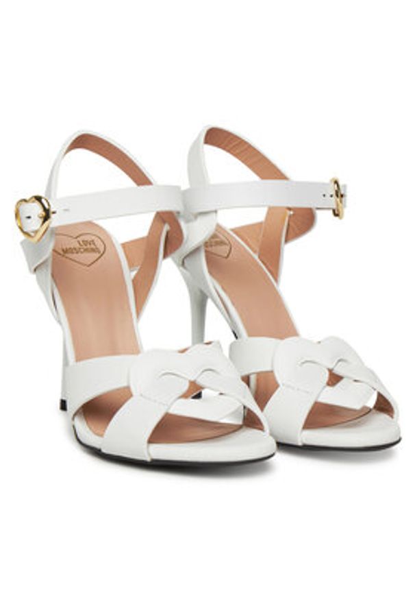 Love Moschino - LOVE MOSCHINO Sandały JA16069G1MIA0100 Biały. Kolor: biały. Materiał: skóra