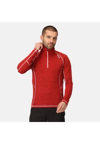 Regatta - Męska bluza turystyczna szybkoschnąca z suwakiem Yonder. Kolor: czerwony. Materiał: poliester, elastan. Sport: turystyka piesza